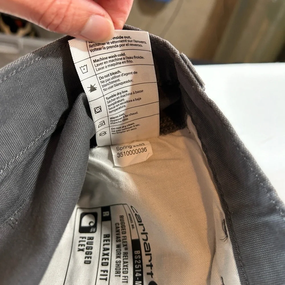 Carhartt Mens 44 Rugged Flex Relaxed Fit Canvas Work Shorts Gray BS2514-M NWT